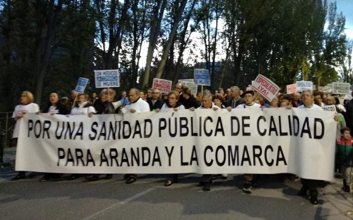 imagen de archivo de una de las últimas movilizaciones por la Sanidad pública en Aranda