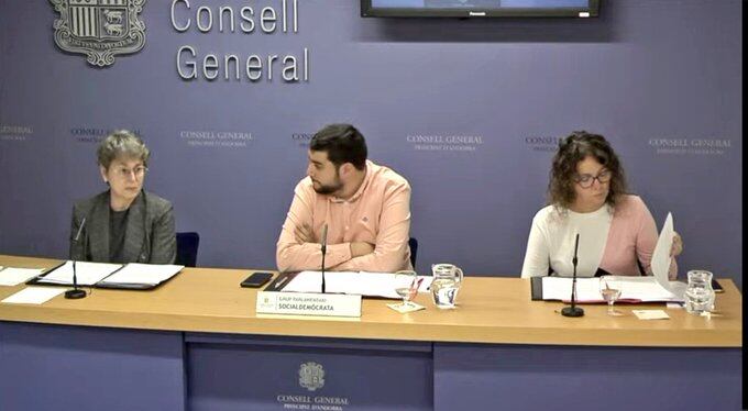 Roda de premsa del grup parlamentari socialdemòcrata.