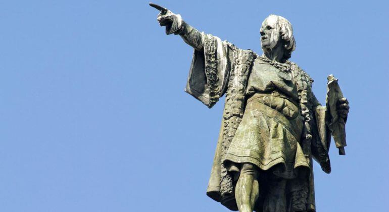 Estatua del almirante Cristóbal Colón en Barcelona.