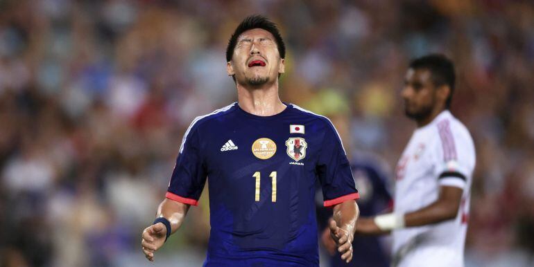 SYD19 SÍDNEY (AUSTRALIA) 23/01/2015.- El futbolista de la selección japonesa Yohei Toyoda reacciona durante el partido de cuartos de final de la Copa Asia de Naciones entre Japón y Emiratos Árabes Unidos en el Stadium Australia de Sídney (Australia), hoy,