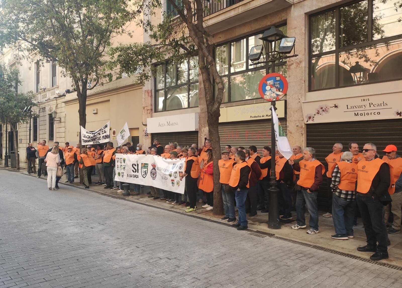 Imagen de la protesta de los cazadores