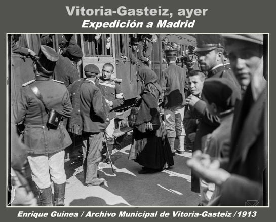 EJÉRCITO FRANCÉS EN LA ESTACIÓN DE VITORIA. 1913