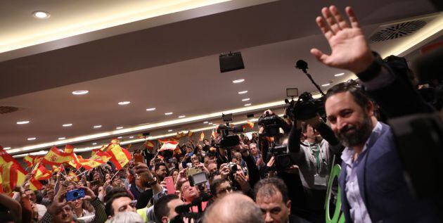 El presidente de Vox, Santiago Abascal, visita Pamplona