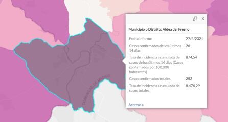 Aldea del Fresno es el municipio del suroeste de Madrid con mayor incidencia acumulada por covid-19