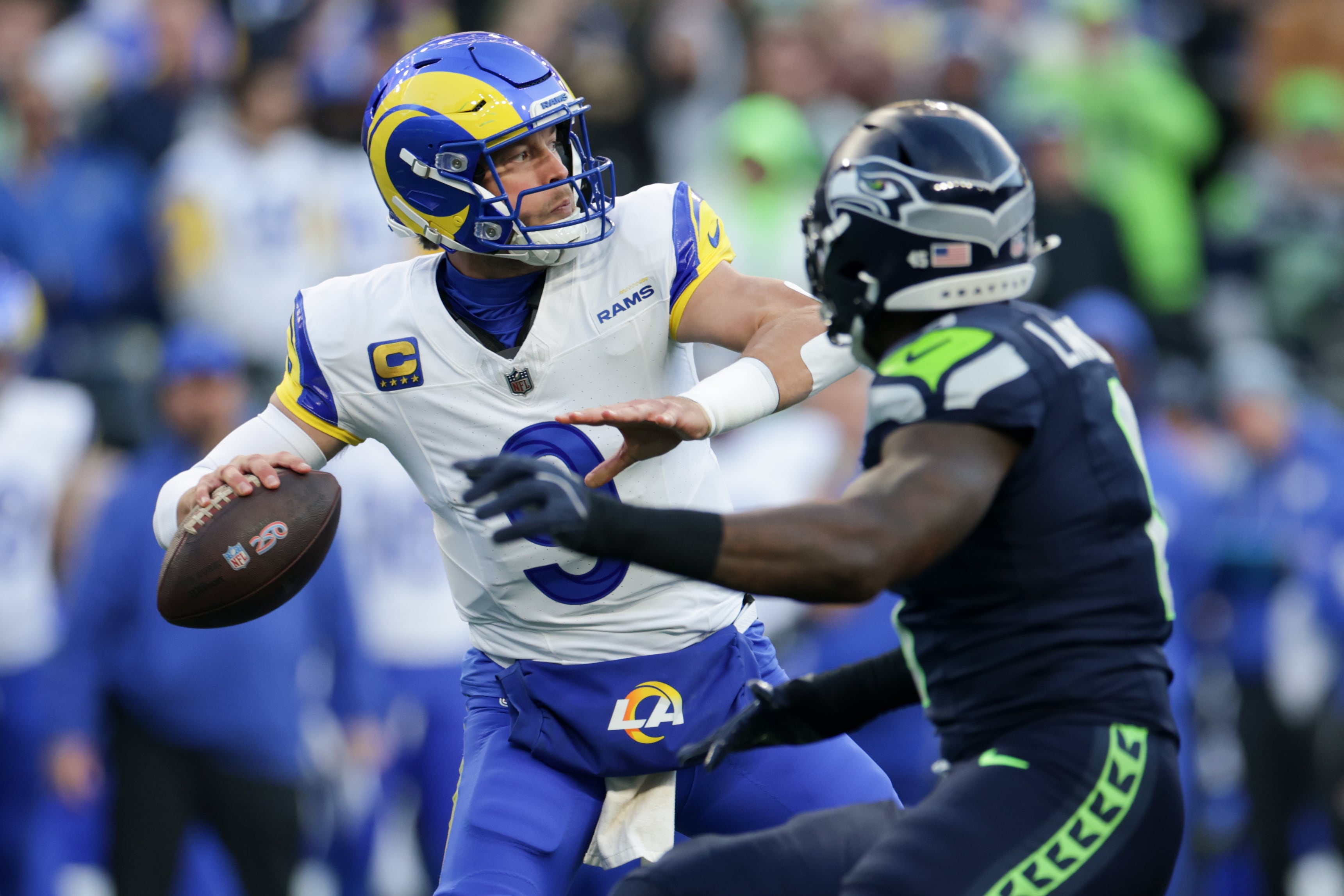 Matthew Stafford, durante un partido contra los Seattle Seahawks