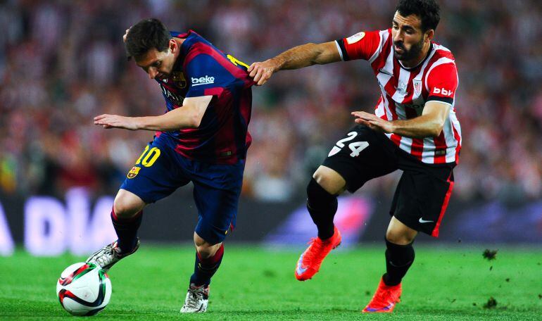 Messi y Balenciaga, en la final de Copa entre el Barcelona y el Athletic.