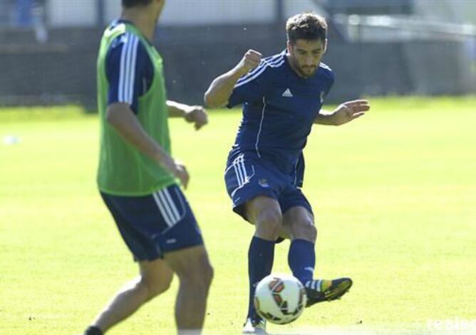 Markel Bergara durante una sesión en Zubieta esta semana.