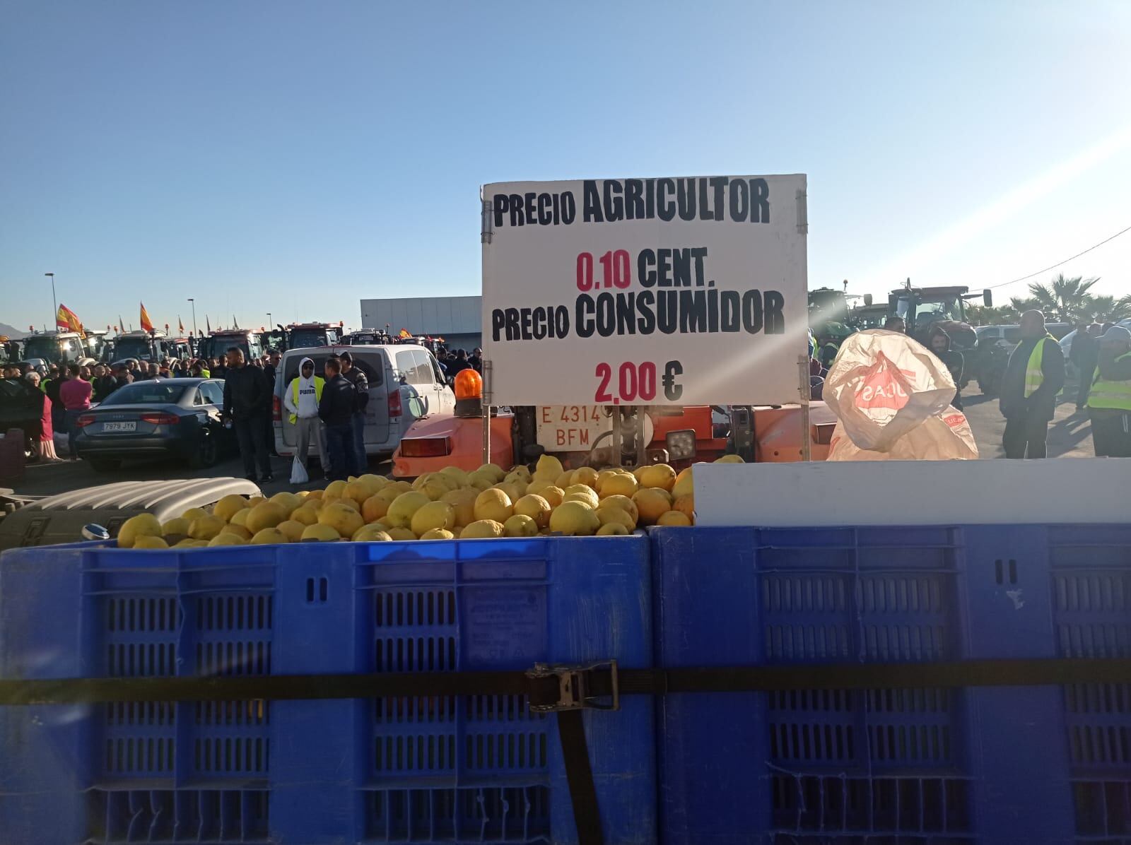 Protestas agricultores en Lorca.