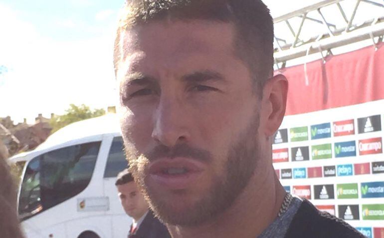 Ramos, a su llegada a la concentración de la Selección