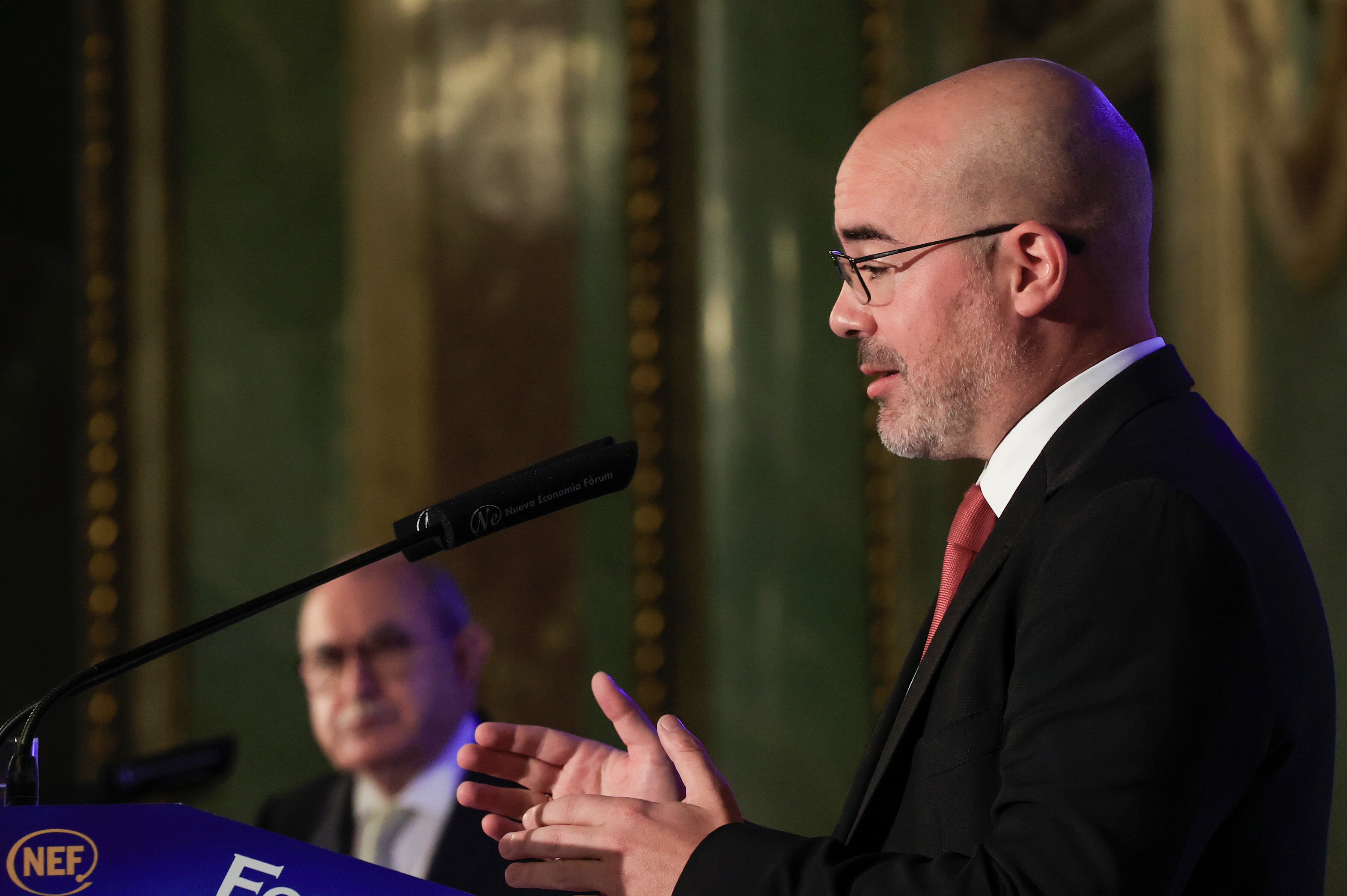 El delegado del Gobierno en Madrid, Francisco Martín participa en un desayuno informativo del Fórum Europa celebrado este jueves en Madrid