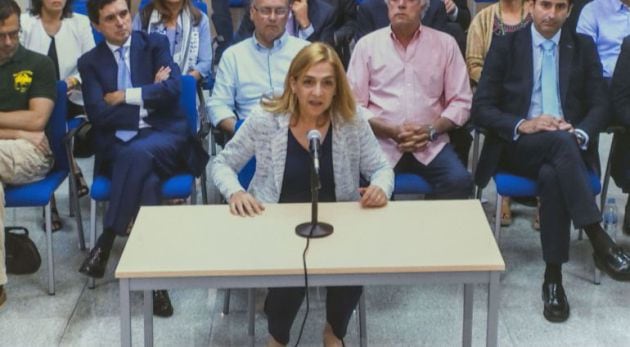 La Infanta durante el juicio en la Audiencia de Palma