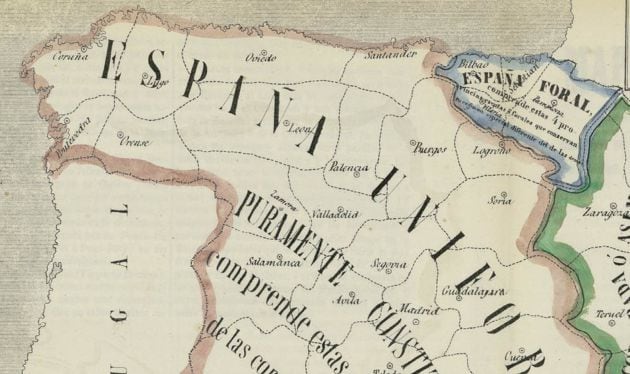 Mapa político de España. 1852