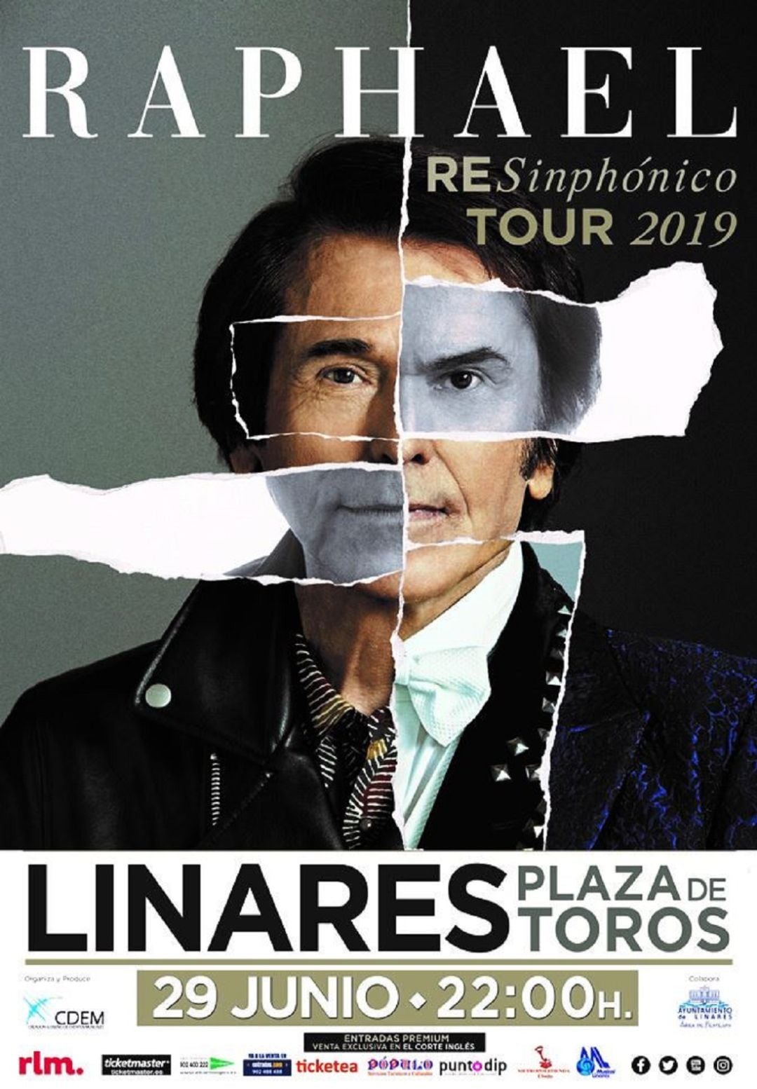 Cartel del concierto &quot;Raphael ReSimphónico Tour 2019&quot; en Linares.