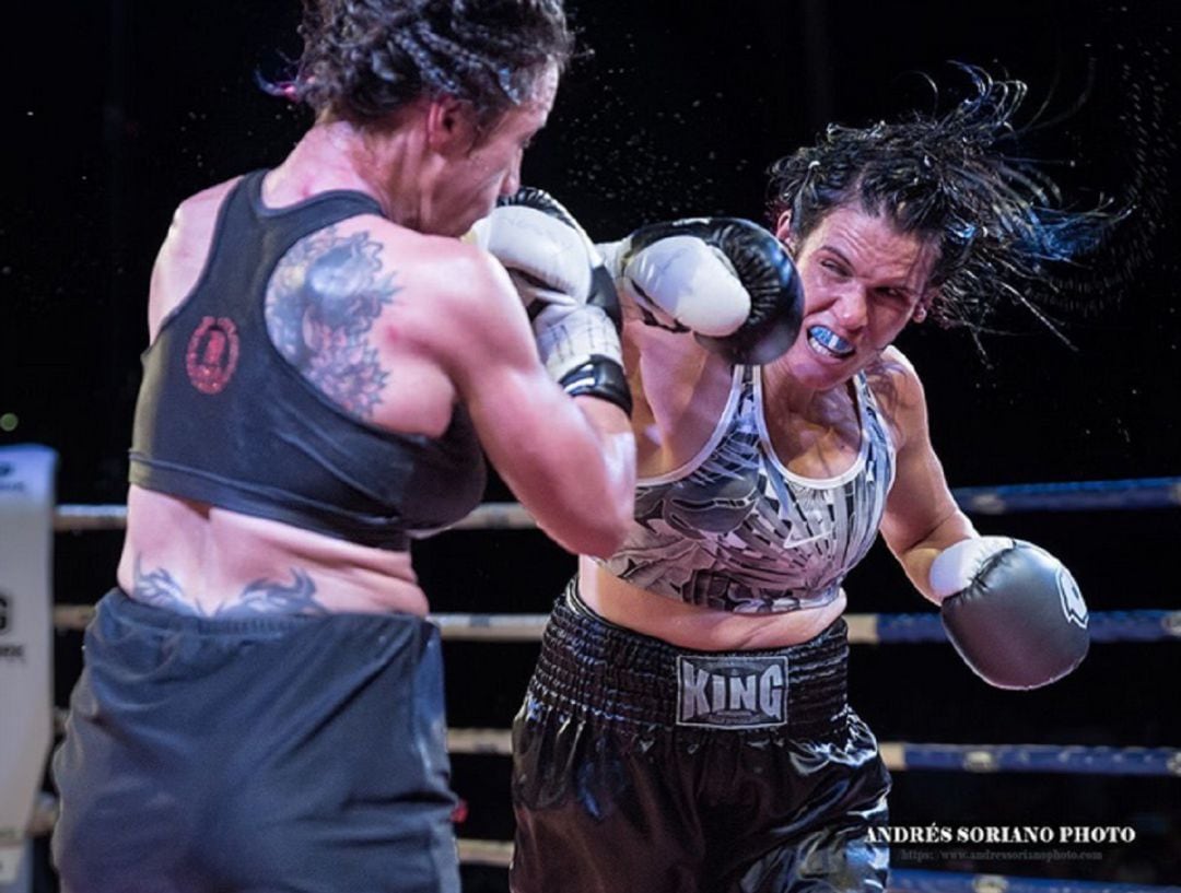 Mari Carmen Romero durante un combate reciente