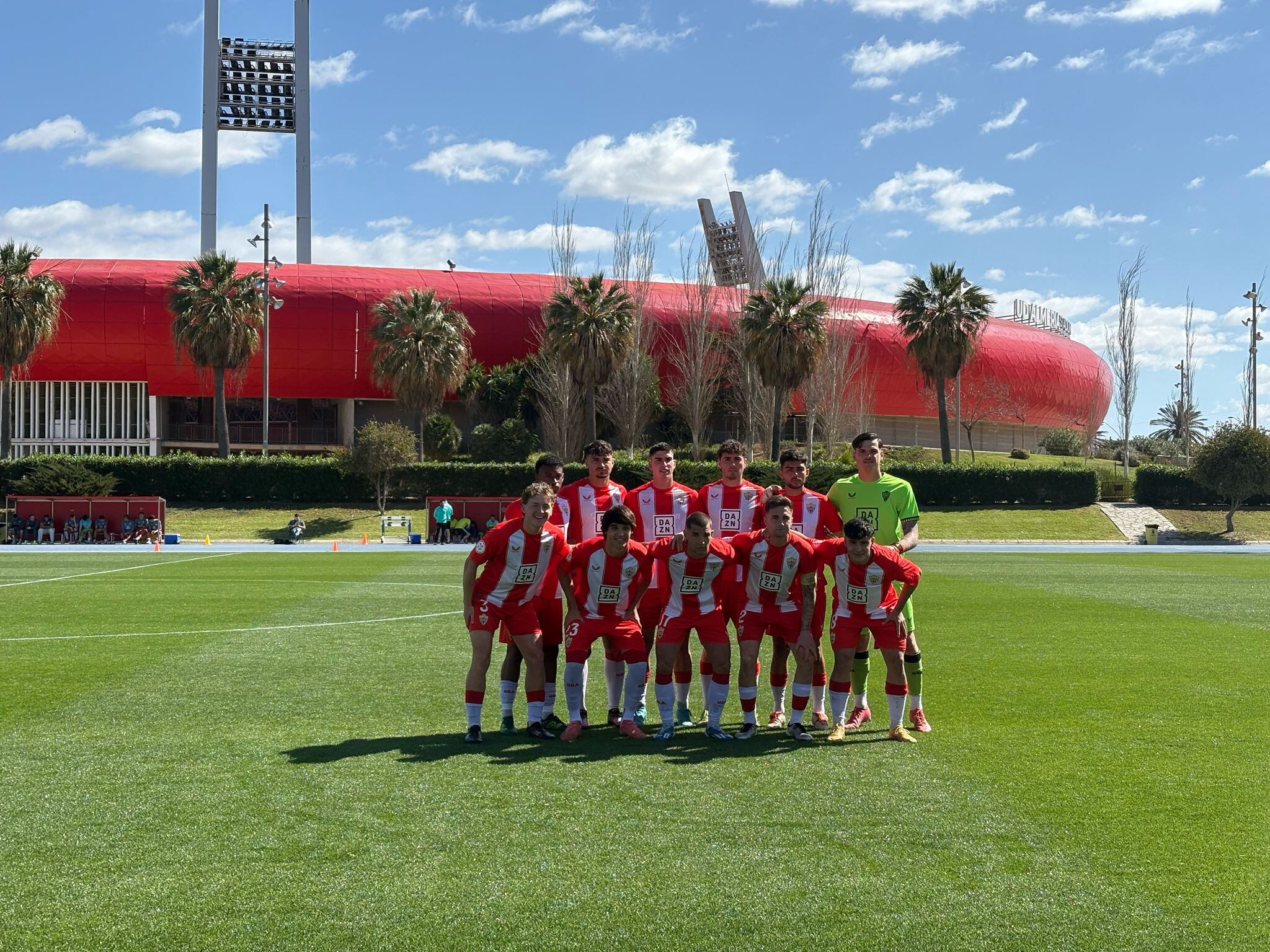 El once del Almería B en el Anexo ante el Xerez Deportivo FC.