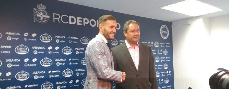 Lucas Pérez en rueda de prensa tras su marcha del Deportivo