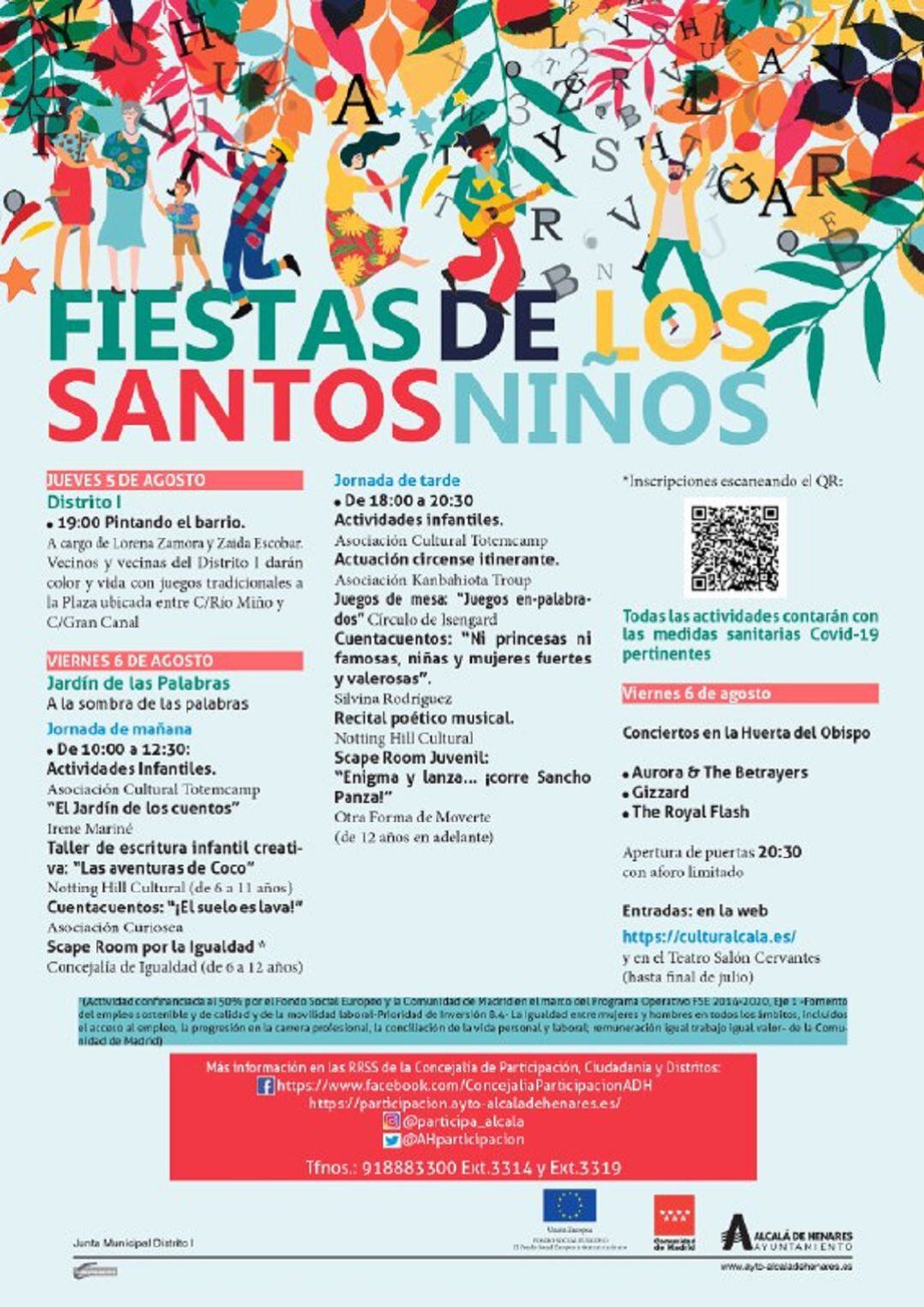 Programa de actividades y conciertos de las Fiestas de los Santos Niños. 