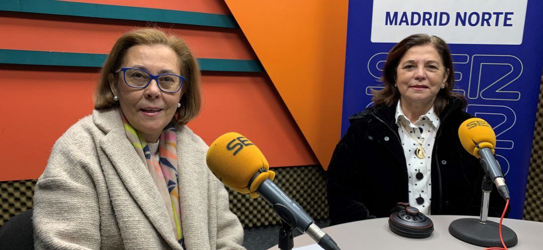 María Paz Alcalá e Isabel Páramo, vicepresidenta y presidenta de la Hermandad Nuestra Señora de la Paz de Alcobendas