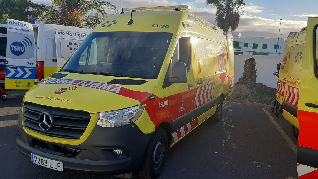 Ambulancias del Servicio de Urgencias Canario (SUC) en Lanzarote.