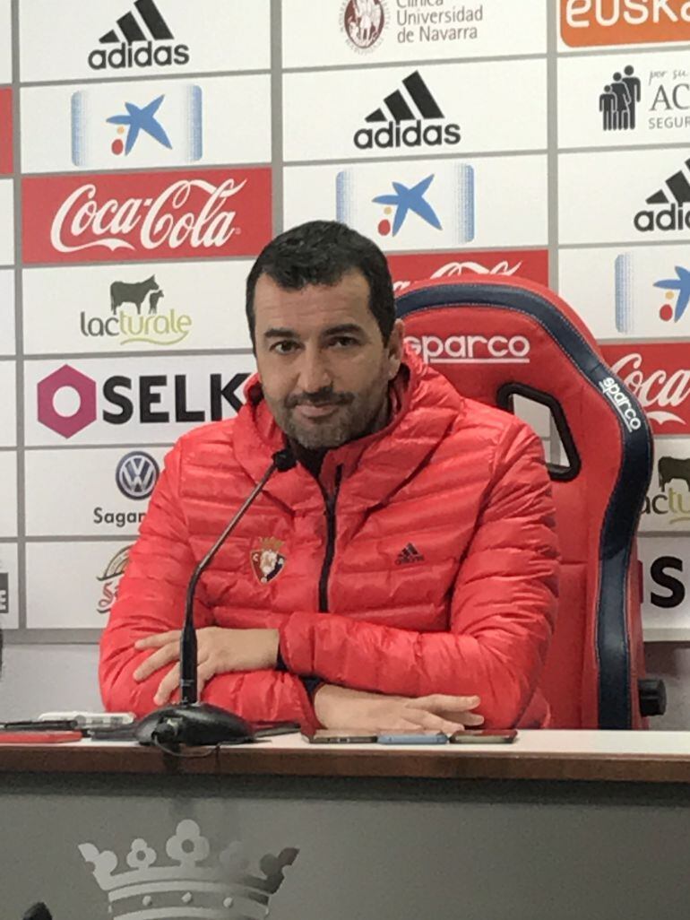 Diego Martínez, durante la rueda de prensa previa al partido contra el Albacete