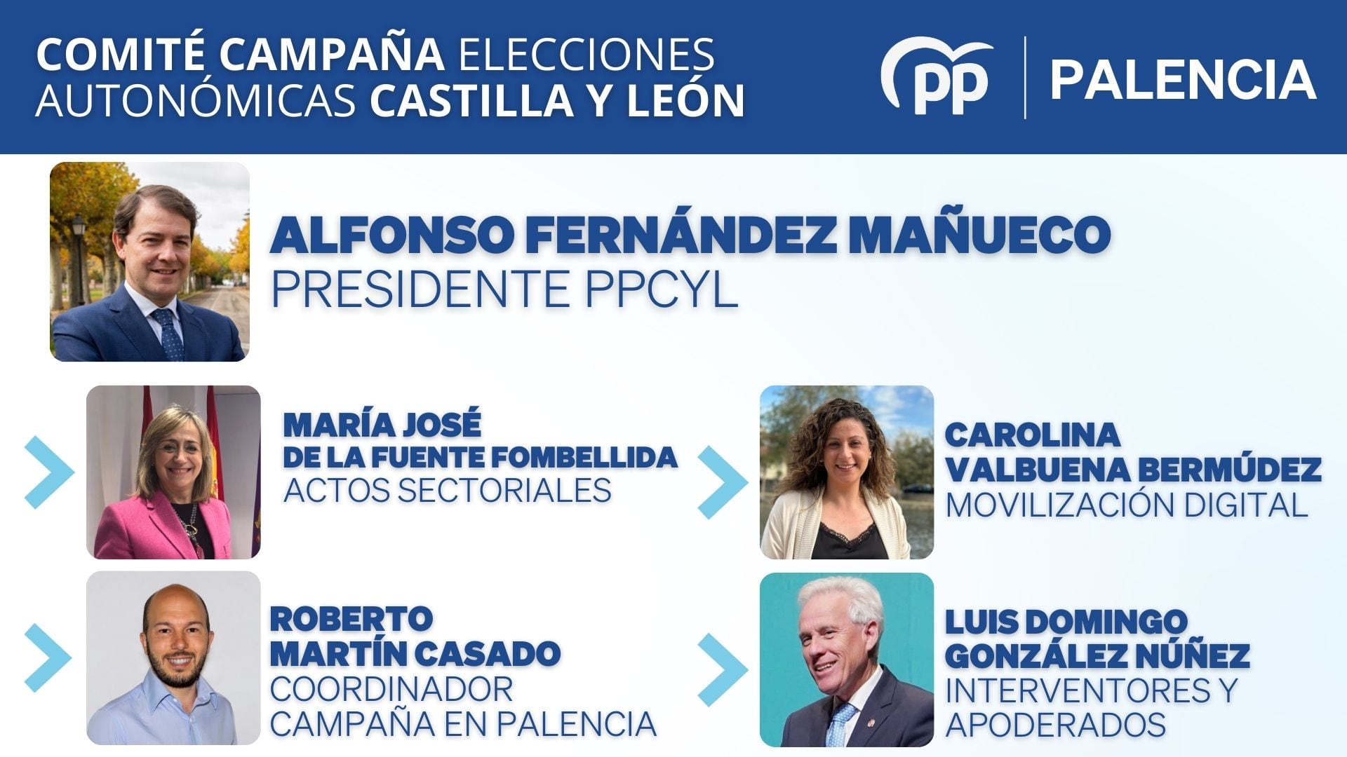 Palentinos del PP en el equipo de Mañueco