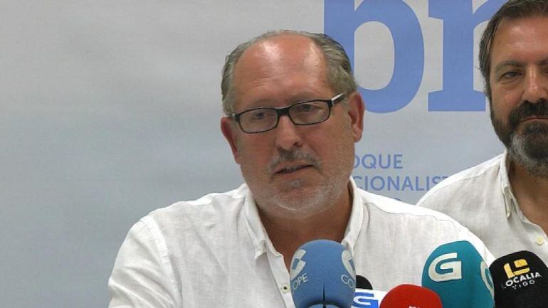 Serafín Otero, portavoz del BNG de Vigo, en rueda de prensa.