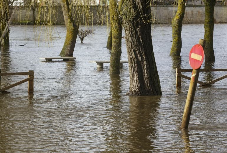 Crecida del río Águeda a su paso por Ciudad Rodrigo(Salamanca)