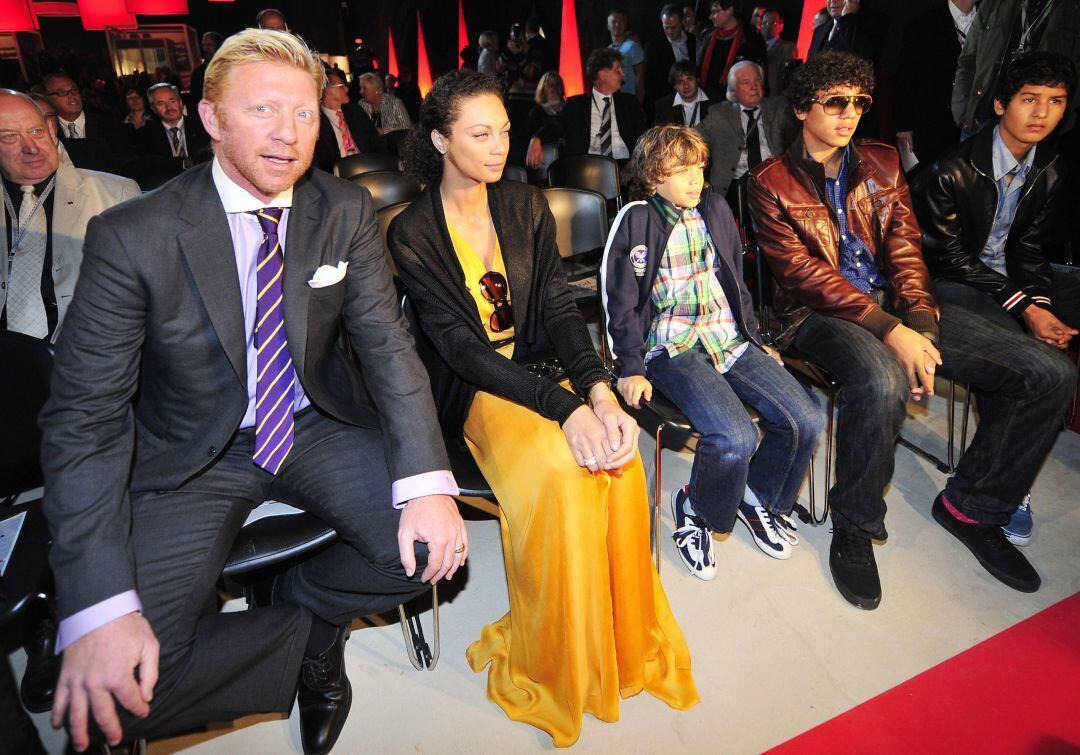 Boris Becker, junto a su familia.