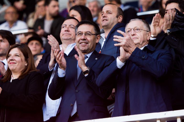 Josep Maria Bartomeu (centre), actual president del FC Barcelona.
