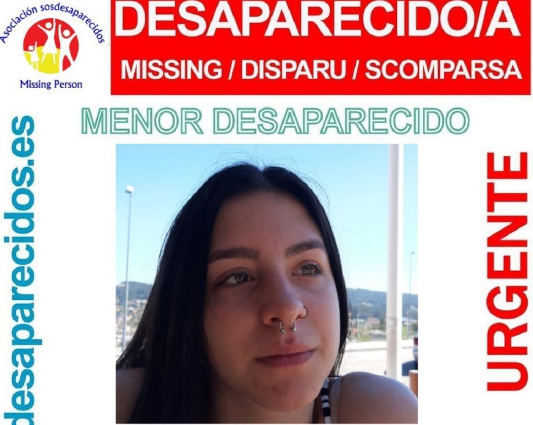 Cartel de búsqueda de la menor desaparecida en Vigo. 