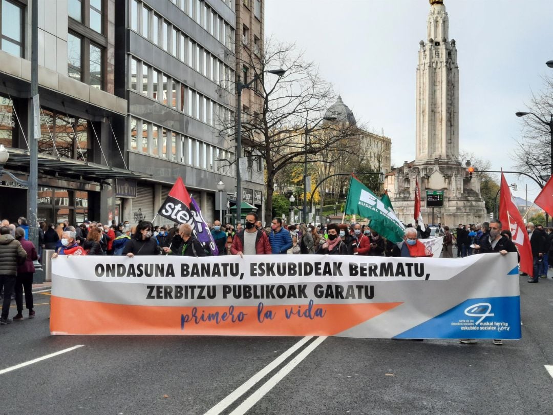 Manifestación de la Carta de Derechos Sociales de Euskal Herria en Bilbao