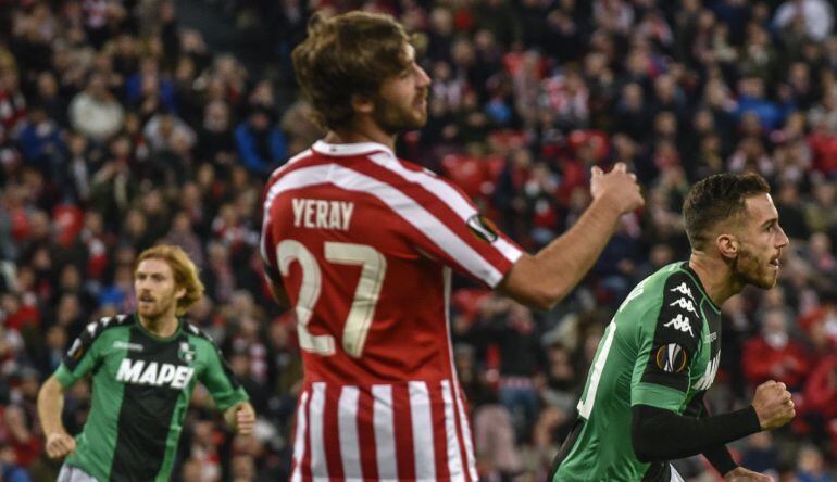 Yeray se lamenta tras encajar el tanto del Sassuolo