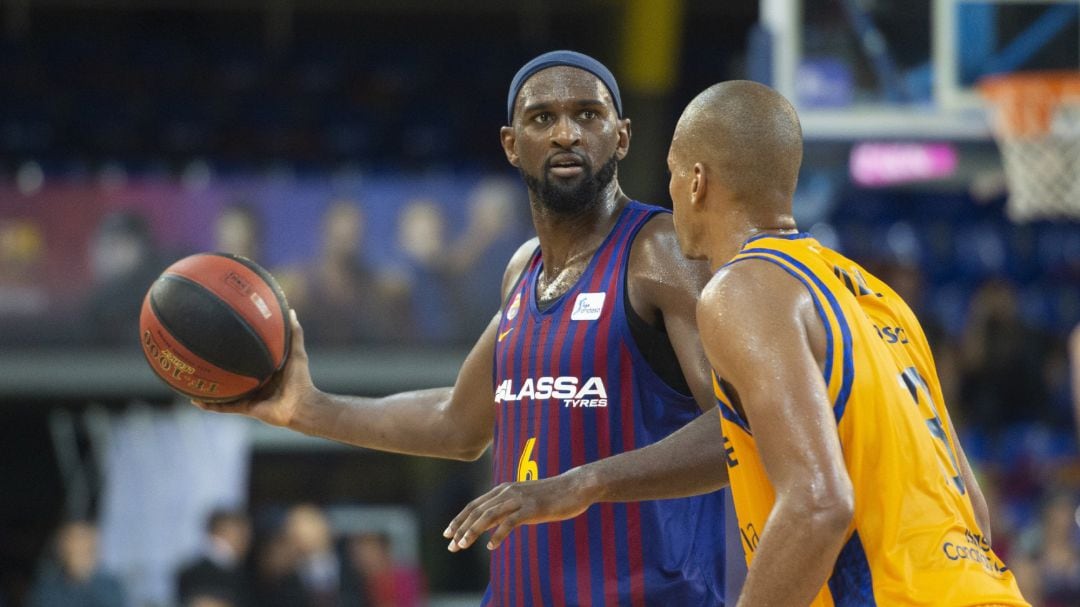 Chris Singleton, durante un Barcelona - Gran Canaria de la liga ACB.