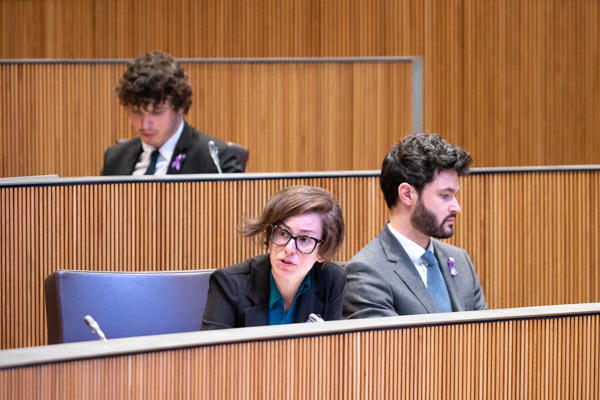 El grup parlamentari de Concòrdia durant un debat al Consell General.