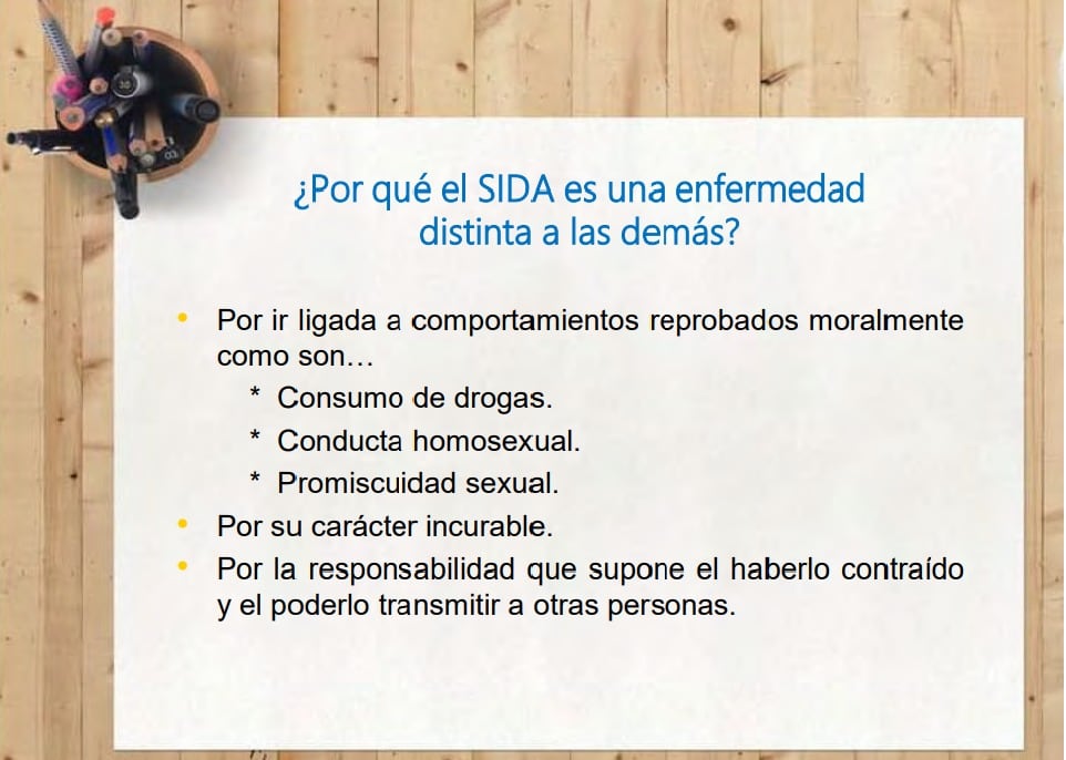 Compromís denuncia que en los cursos afectivo-sexuales de los centros diocesanos se responsabiliza a los homosexuales y a los medios de comunicación de la propagación del sida