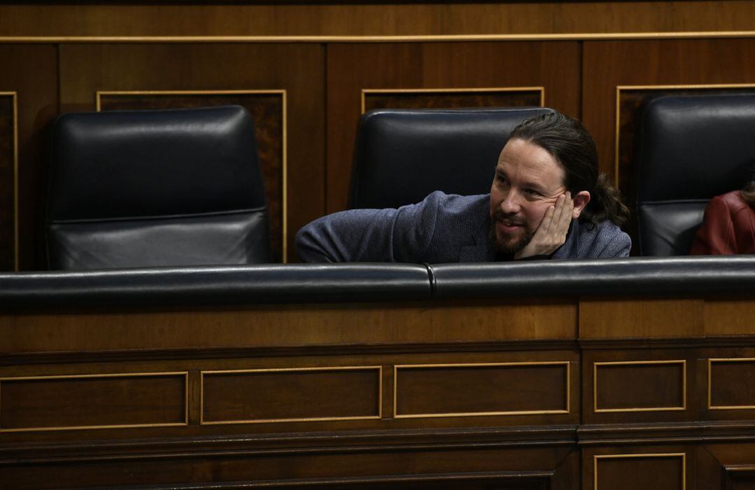 El vicepresidente del Gobierno de Derechos Sociales y Agenda 2030, Pablo Iglesias en el Congreso de los Diputados