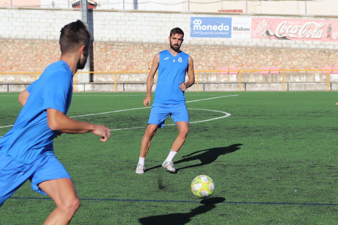 Iván Rubio en un entrenamiento del Conquense