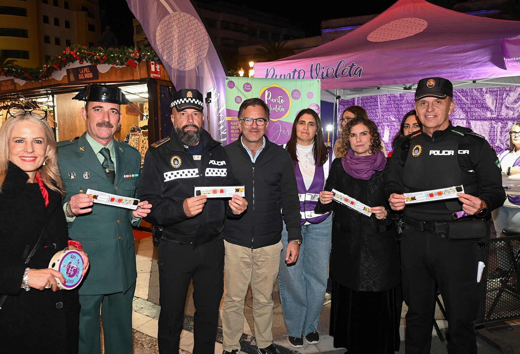 El punto violeta está ubicado en la plaza del Arenal