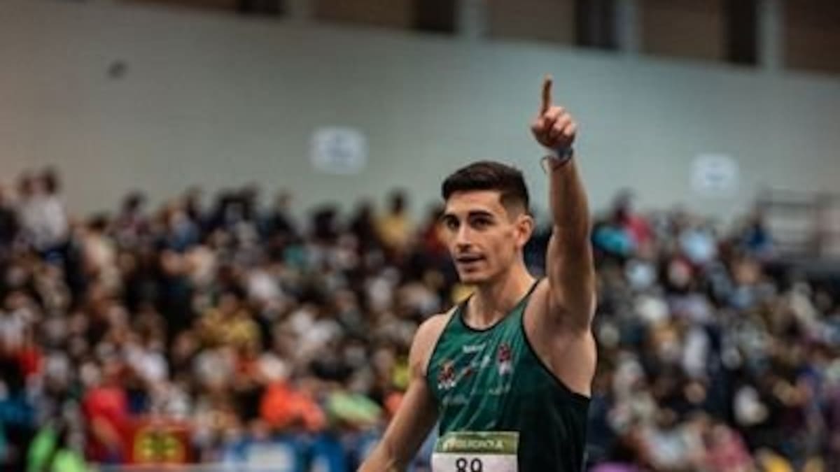Alberto Calero, subcampeón de España en 60 metros lisos en pista cubierta
