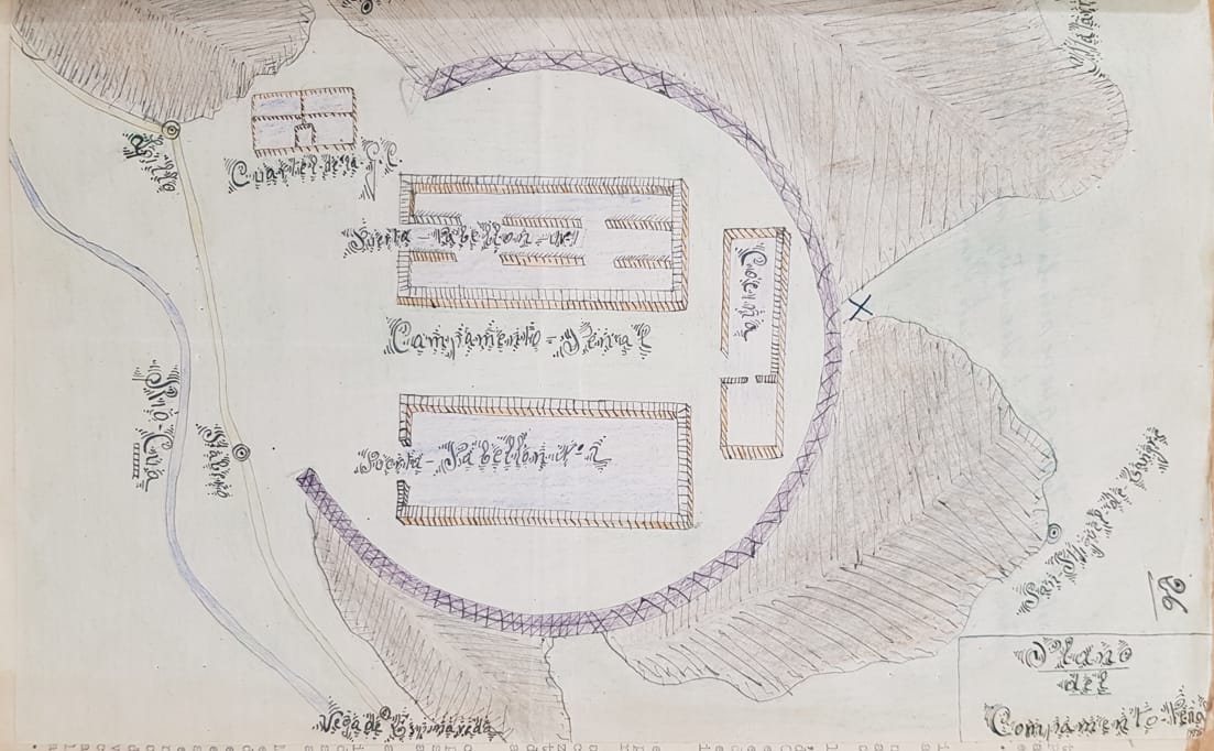 Plano de los pabellones del campo