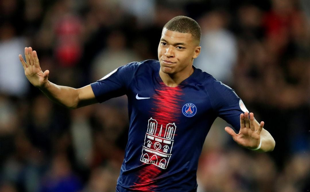 Mbappé, durante el partido contra el Mónaco. 