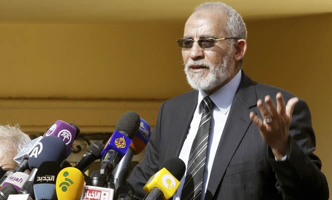 El líder de los Hermano Musulmanes, Mohamed Badie, durante una conferencia en El Cairo