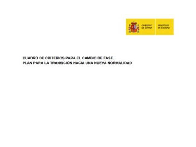 Los criterios que ha utilizado Sanidad para determinar qué provincias pasan a la fase 1