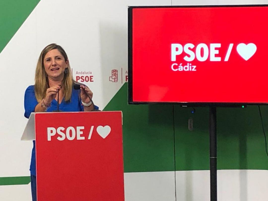 Irene García durante la rueda de prensa