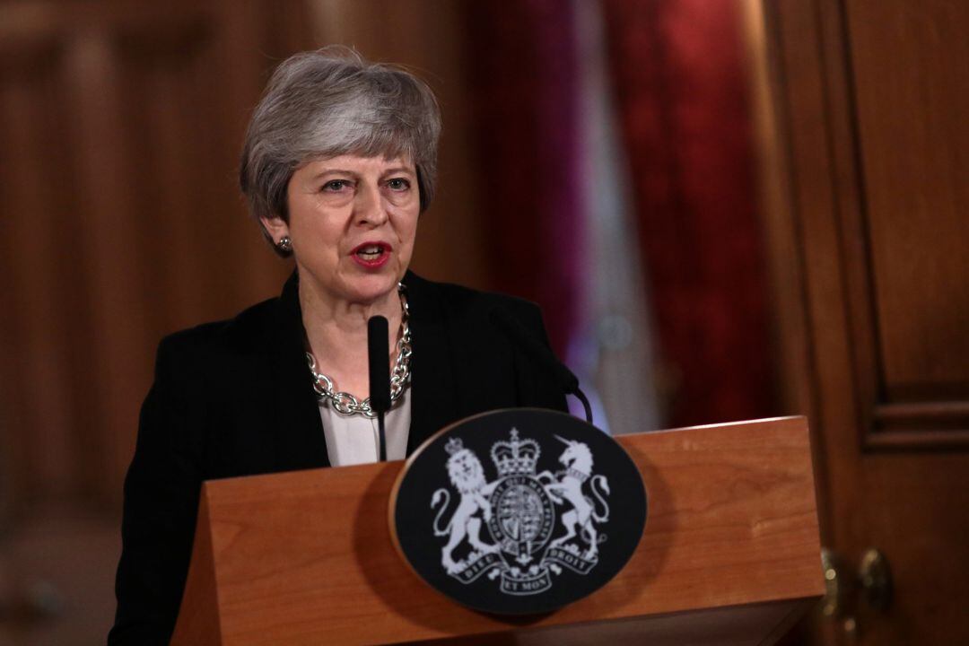 Theresa May durante su intervención este martes