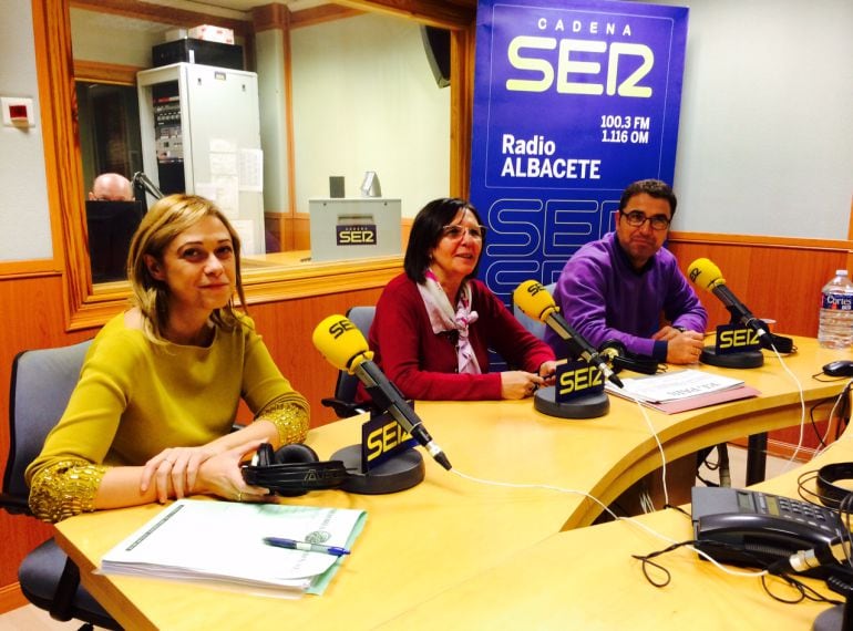 Los portavoces de los tres grupos de la oposición, en los estudios de Radio Albacete