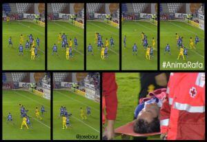 Secuencias del choque de Rafa García con Héctor Verdés.