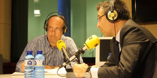 Josep Maria Bartomeu charla con Jordi Martí