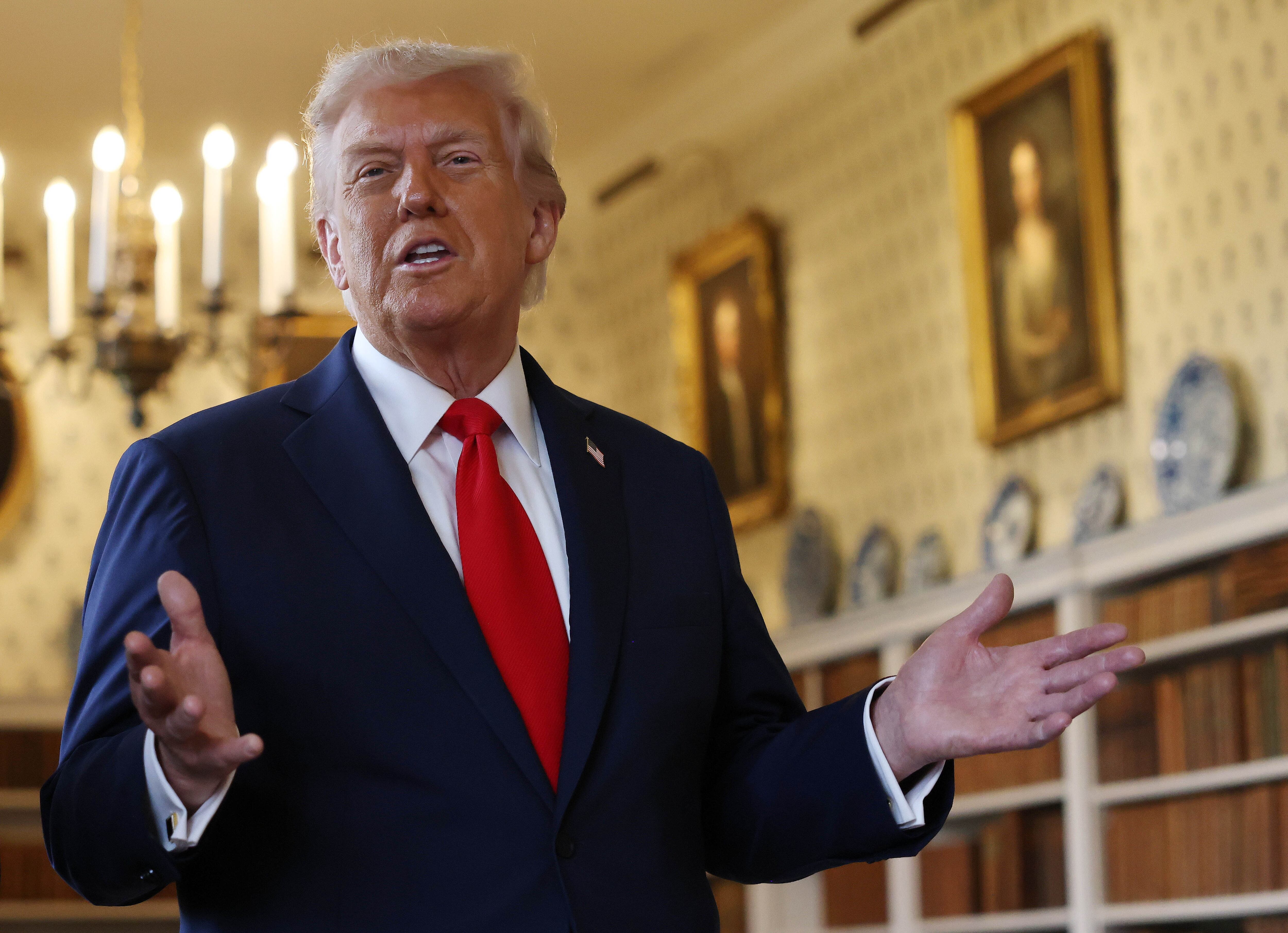 El presidente de Estados Unidos, Donald Trump, durante su visita a Reino Unido, este jueves.