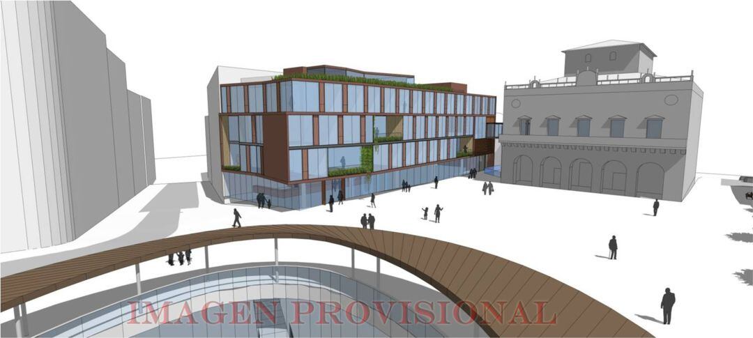 Imagen provisional de la ampliación de la casa consistorial en Irun